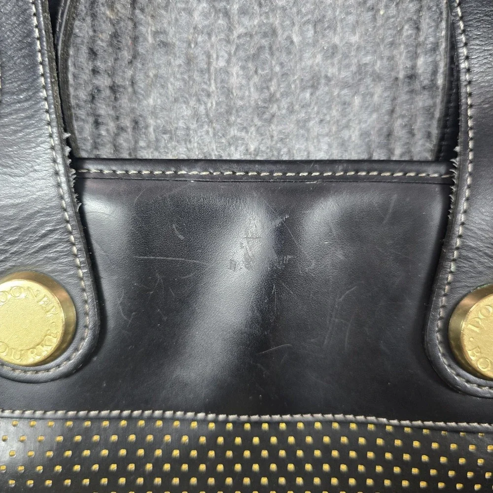 Vintage Dooney & Bourke Tote Bag‎ Womens Black Perforated Leather Made in USA